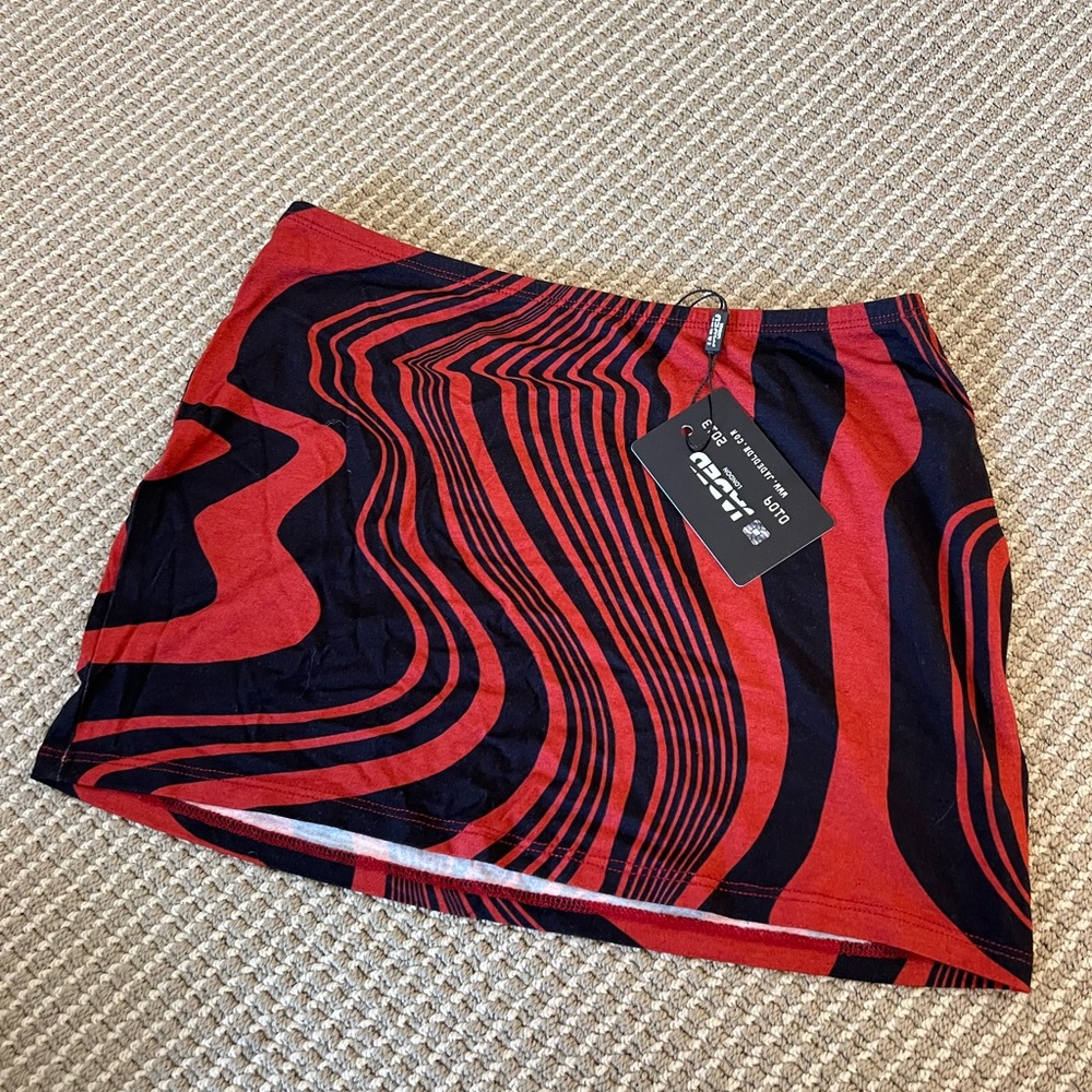 Jaded London jersey mini skirt swirl print